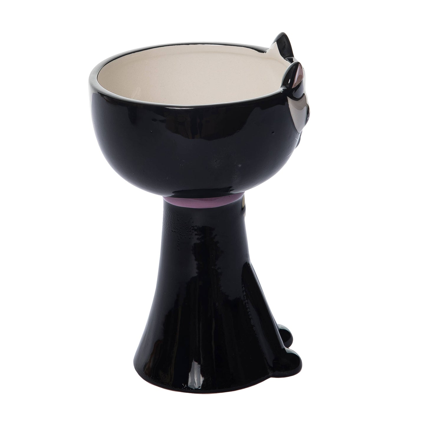 Black Halloween Cat Pedestal Bowl