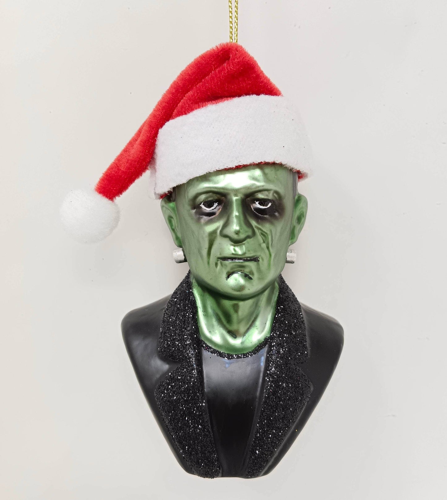 Adorno navideño de cristal de Papá Noel de Frankenstein