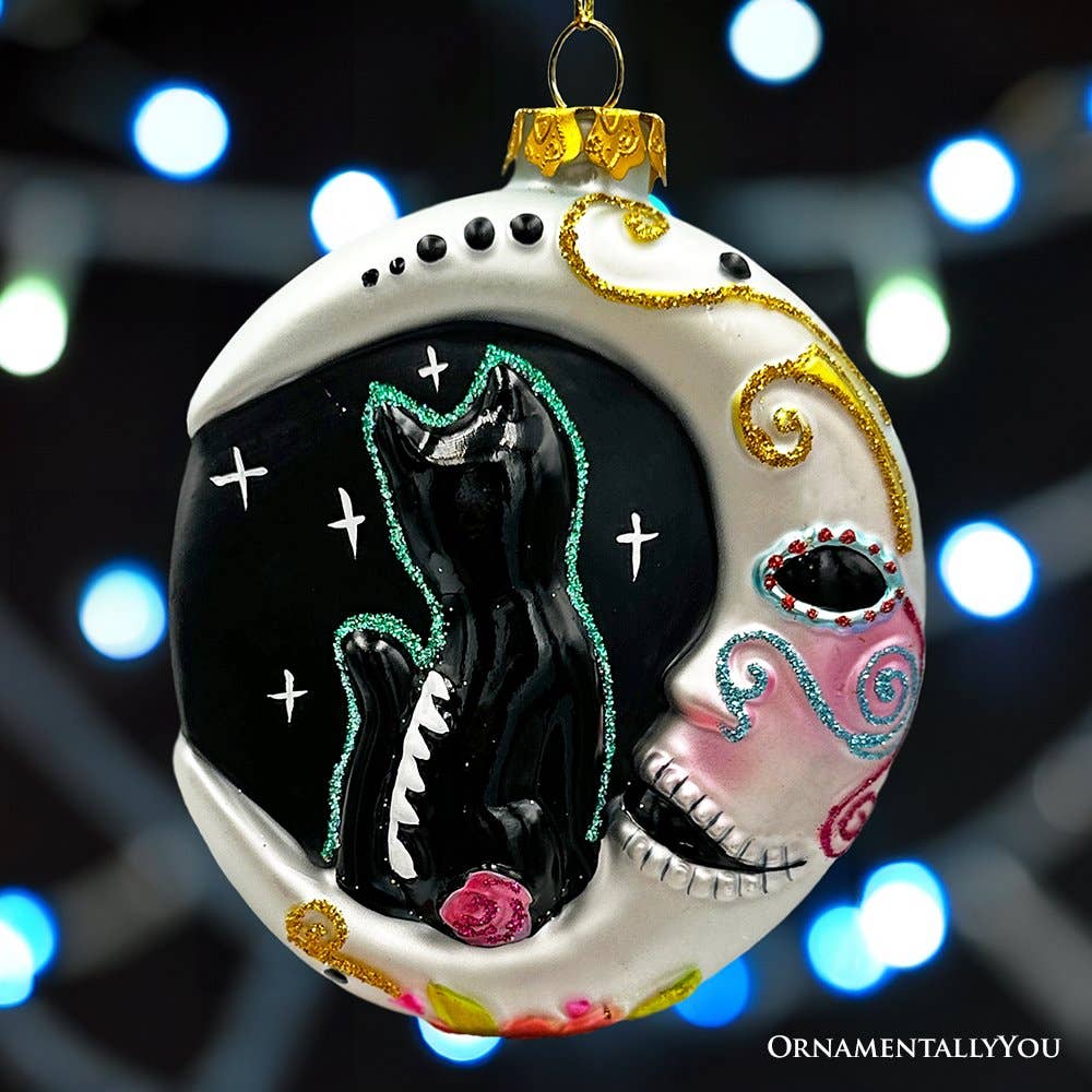 Sugar Skull moon Ornament