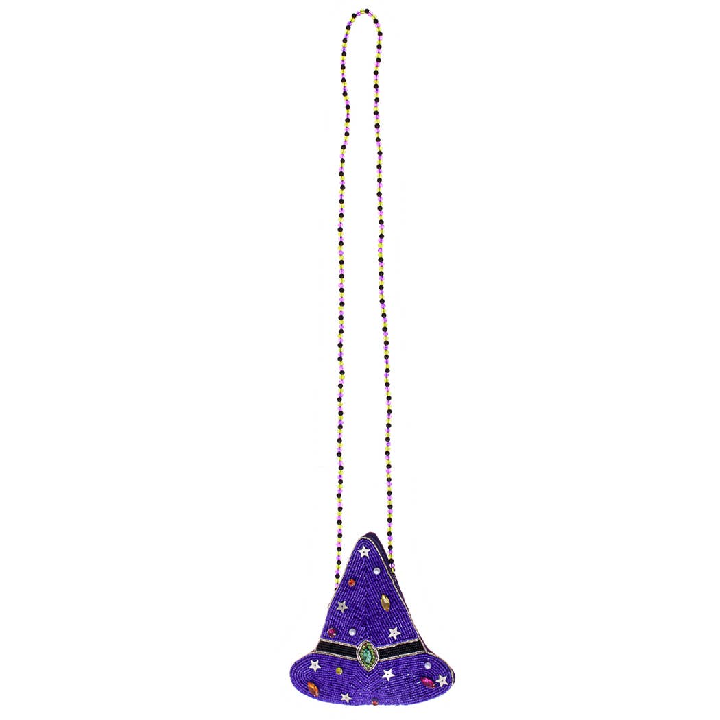 Bolso bandolera con sombrero de bruja de Halloween y diamantes de imitación: PU / Talla única